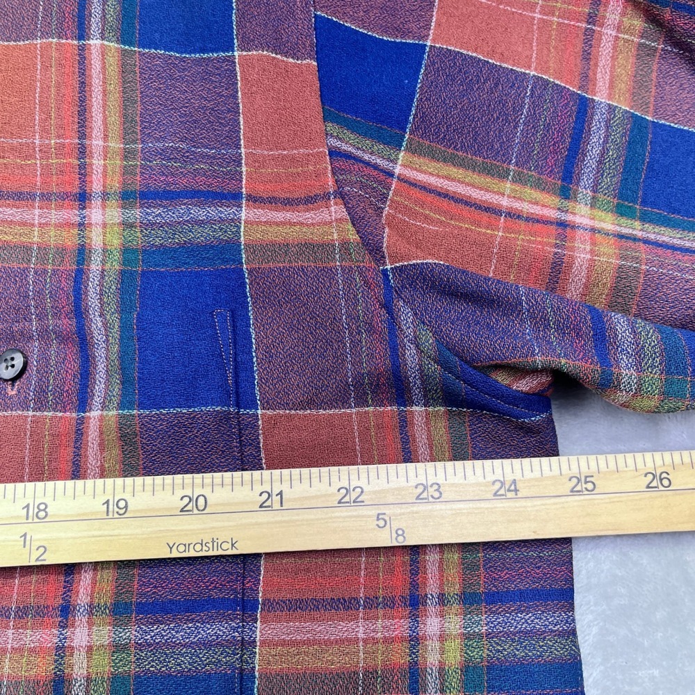 VTG Bill Robinson Wool Blend Plaid Flannel Shirt Long Sleeve Button Up Menswear - Picture 3 of 7